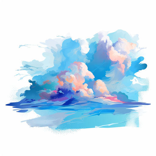 Cartoon cloud in the style of Impressionistic Art