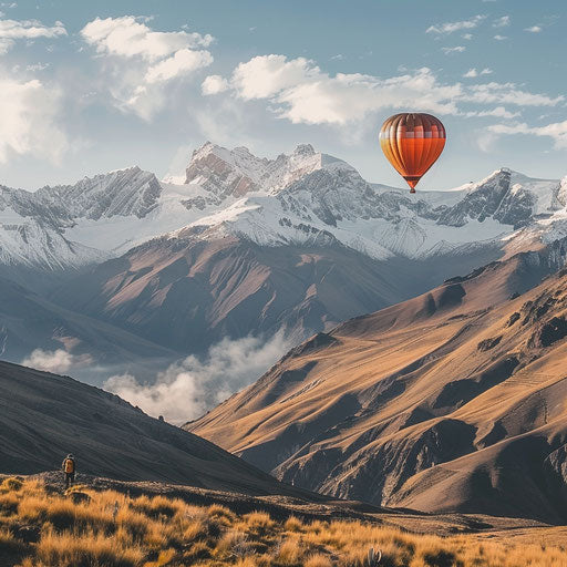 Journey in the Andes mountains in a hot air balloon