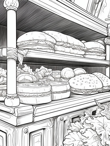sandwich coloring page