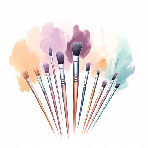 Brush clipart in the style of Pastel Colors Art