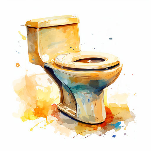 Pottery clipart in the style of Impressionistic Art on white background