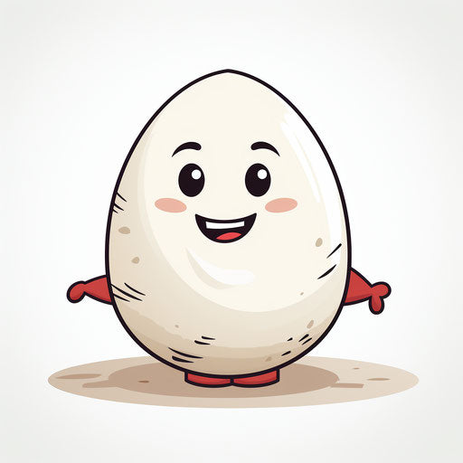 Minimalist style Humpty Dumpty clipart on white background