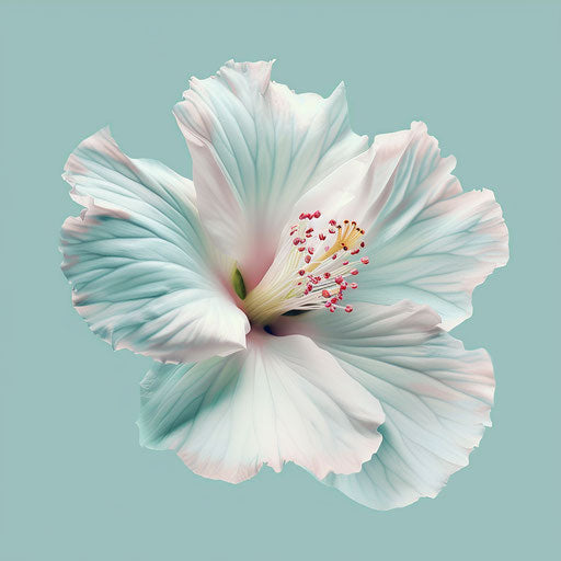 Realistic cute flower illustration on flat aqua background