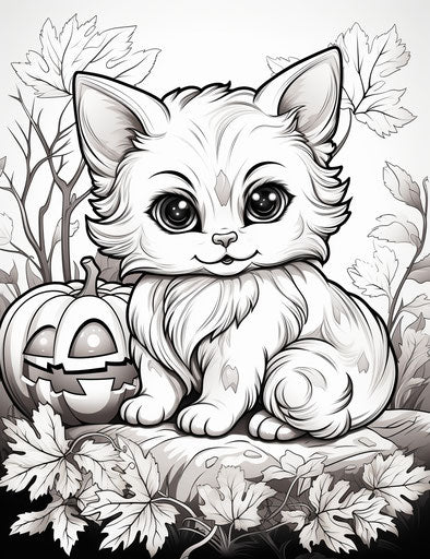 Pumpkin coloring pages for kids in shiny eyes style