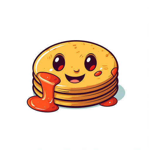 Minimalist style pancake clipart, on white background