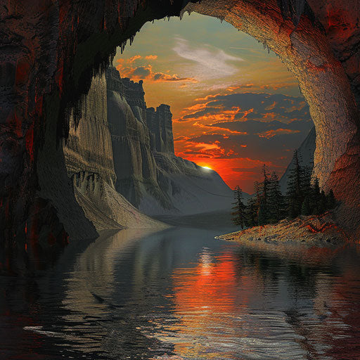 Sunset behind Tunnel Mountain, Peter Holme III style