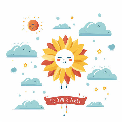 Minimalist Get Well Soon Clipart on White Background