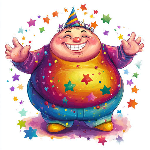 Bold Happy Birthday Caricature Clipart for Advertising Campaigns