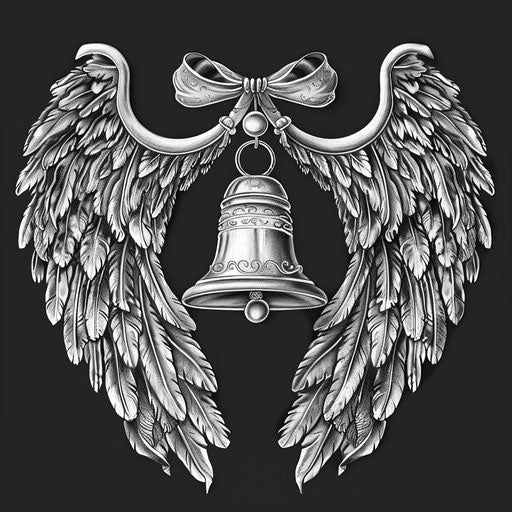 Christmas bells clipart in realistic style with a random flat background