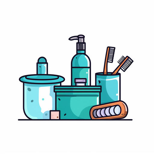 Hygiene clipart in the style of Minimalist, on white background