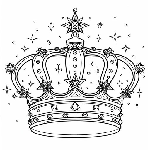 Star-studded crown with large jewels for kids