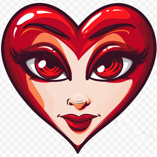 The heart of my heart, a cute red heart in caricature style