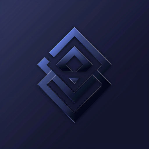 Luxury logo with a sleek, futuristic look on dark blue background