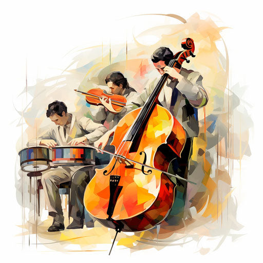 Music clipart in the style of Oil painting