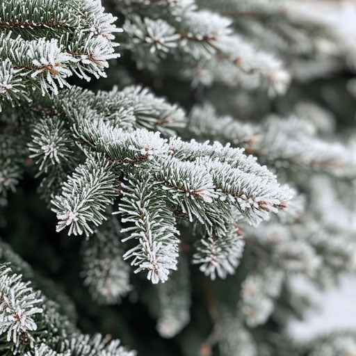 Frost-covered Christmas tree ready for harvest