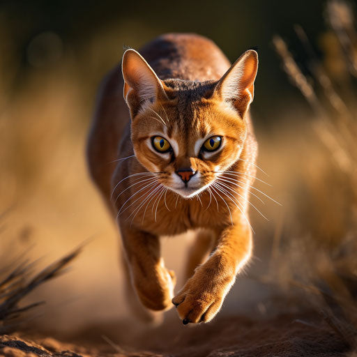 Abyssinian cat running