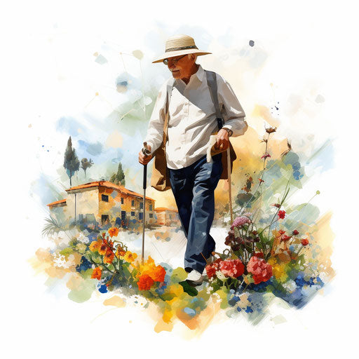 Retirement illustration in the style of Impressionistic Art