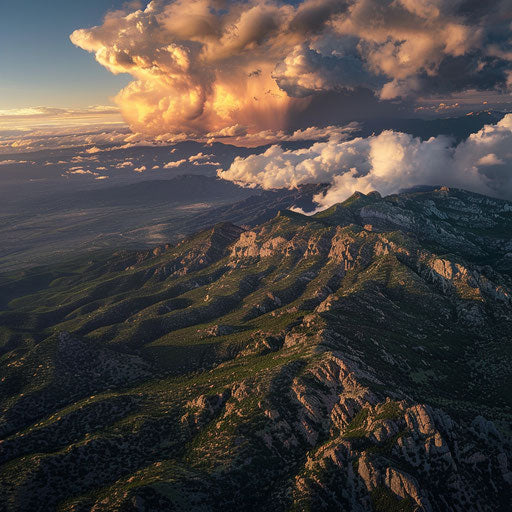Sandia Mountains with dramatic clouds