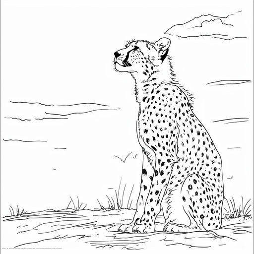 Cheetah gazing at the sky