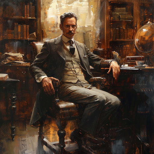 Businessman in a historical setting