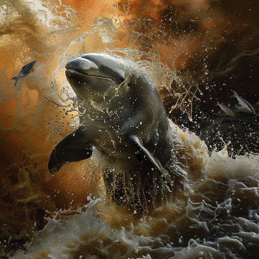 River dolphin chasing fish in Yangtze