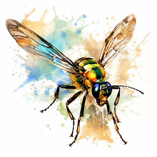 Insect clipart in the style of Impressionistic Art, on white background