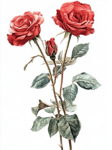 30 red roses bouquet, Valentine's Day-inspired clipart style, white background, high resolution 29:39