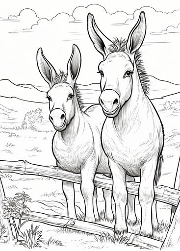 Donkey coloring pages to print, Eeyore coloring pages, in the style of comic art, political satire