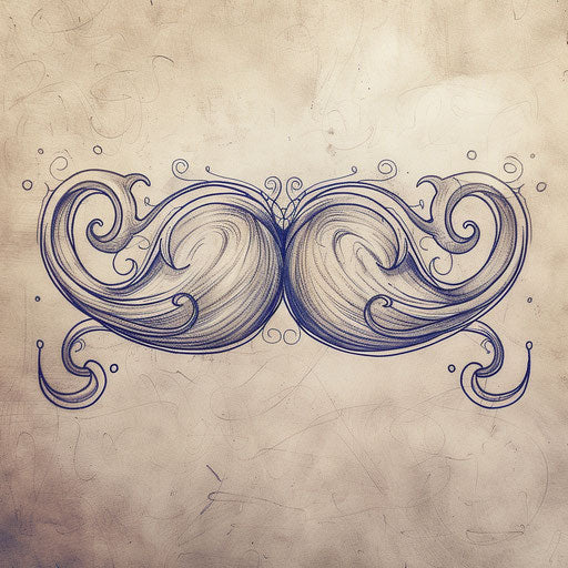 Retro tattoo sketch of a mustache inspired by 1920s style