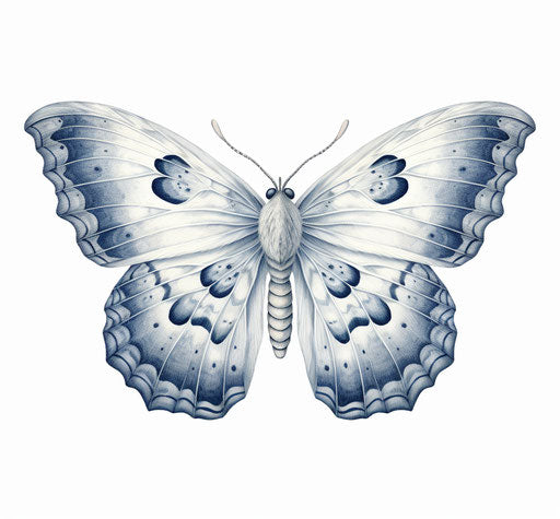 White moth, hand-drawn vector illustration