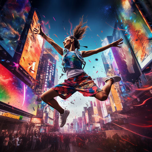 Urban colorful aerial dance