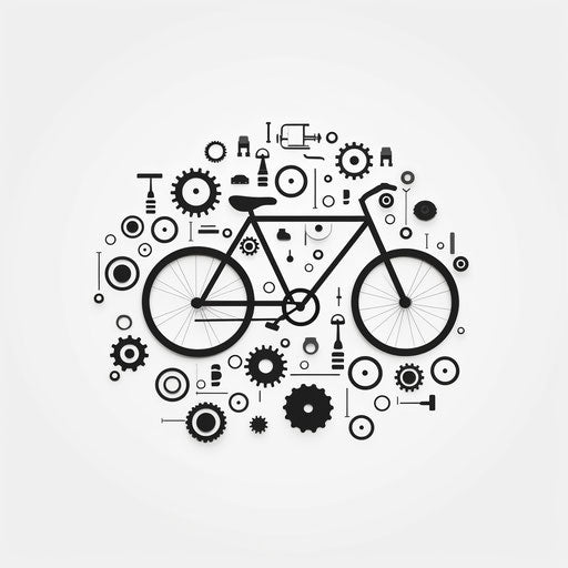 Cycle clipart in Minimalist style, on white background