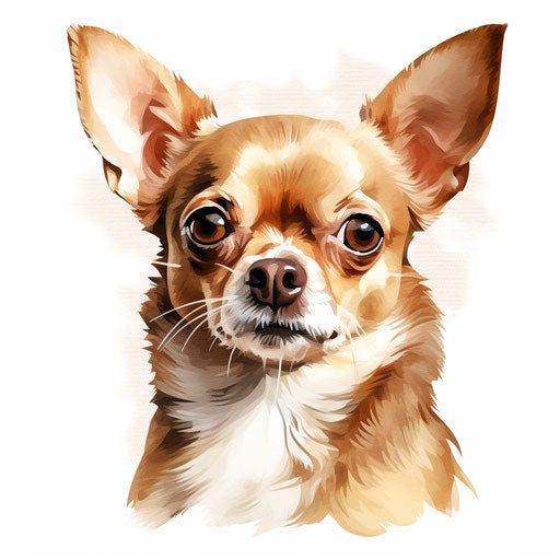 Chihuahua oil painting on white background