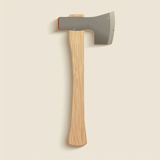 Artistic ax on flat cream background