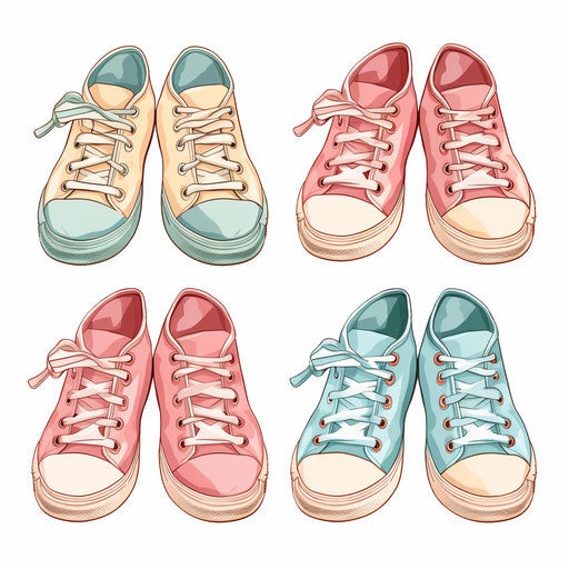 Shoes clipart in the style of Pastel Colors Art, on a white background