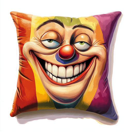 Humorous caricature of a pillow with human characteristics