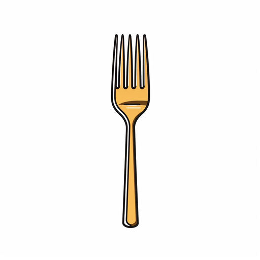 Minimalist fork illustration on white background