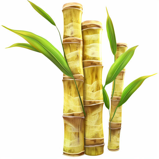 Realistic sugarcane clipart on flat white background