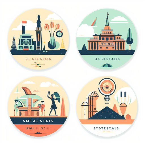 Minimalist social studies illustration