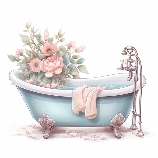 Bathtub drawing in the Pastel Colors Art style