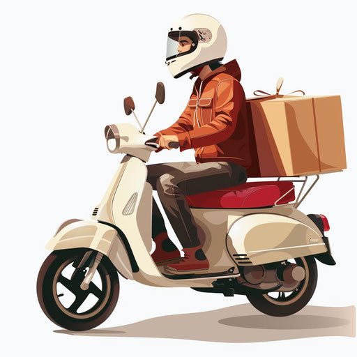 Delivery clipart in a photorealistic style on white background