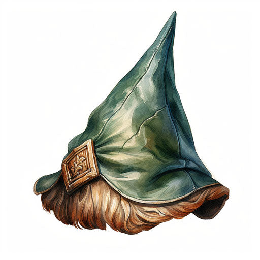 Elf hat clipart in the style of Oil painting, on a white background