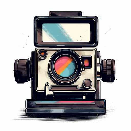 Polaroid clipart in the style of Chiaroscuro Art, on white background