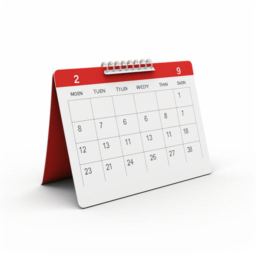 Minimalist style calendar clipart on white background