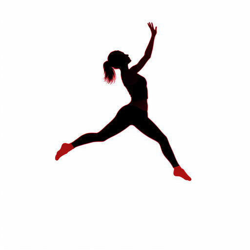 Minimalist style gymnastics on white background
