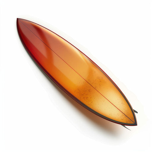 Realistic surfboard clipart with shadows and reflections