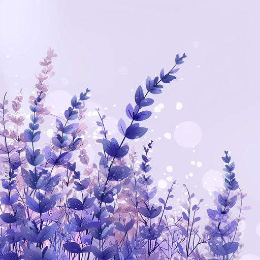 Plant clipart on flat lavender background with shine