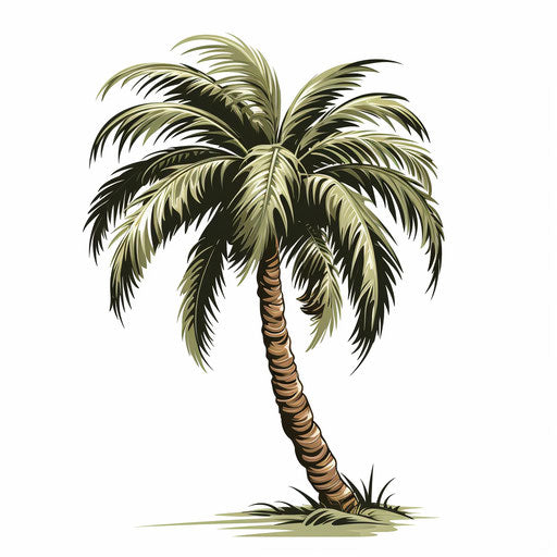 Palm illustration in the style of Chiaroscuro Art, on white background