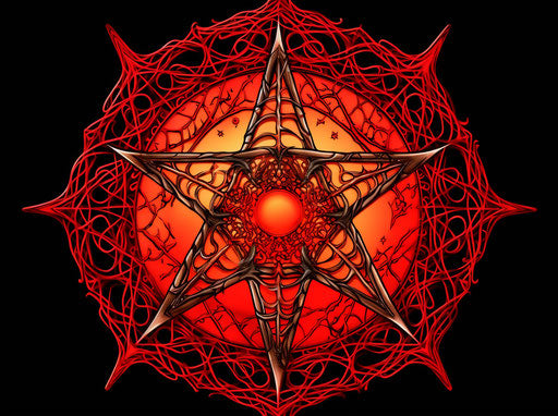 Pentagram star, candlestick png clipart, dark style