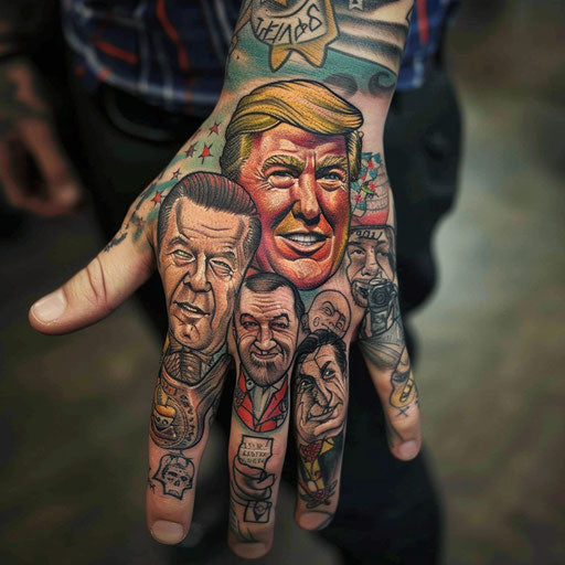 Humorous political tattoo for men